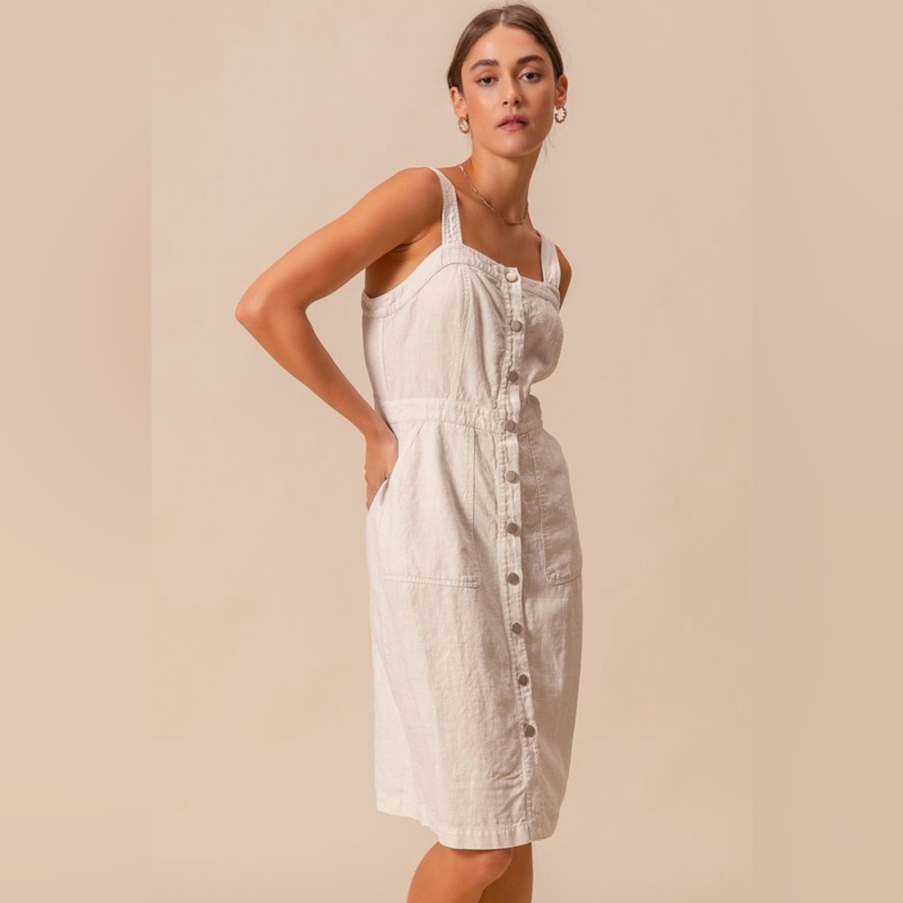 SO ME Button Down Pocket Front Pinafore Dress - Picture 11 of 16